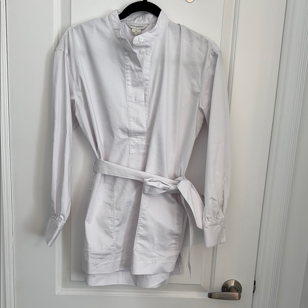 Club Monaco White Dress Shirt Stand-Up Collar